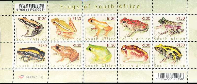 RSA -  2000  -  FROGS   FULL  SHEET   -  MINT