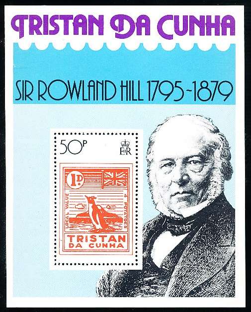 TRISTAN da CUNHA  - 1979    Death of Rowland Hill  SHEET  -    FINE  MINT