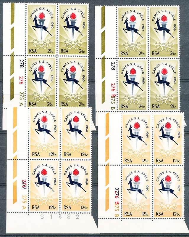 RSA  1969  -  South African Games  C/ BLOCKS   A & B  - FINE MINT