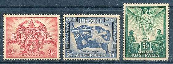AUSTRALIA  1946 -    World War II - "PEACE"   SET   -  MINT
