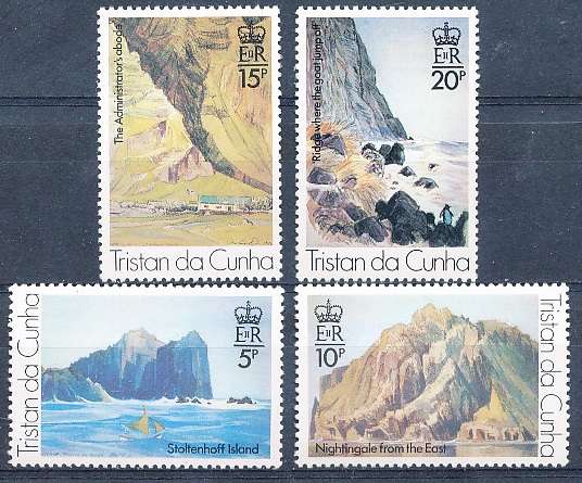 TRISTAN da CUNHA  - 1980    Landscape Paintings  SET  -    FINE  MINT