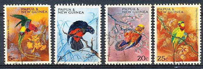 PAPUA NEW GUINEA 1967  -   Christmas - Territory Parrots  FULL  SET    -   FINE USED