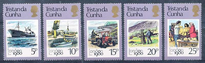 TRISTAN da CUNHA  - 1980   Stamp Exhibition "LONDON 1980"   SET  -    FINE  MINT