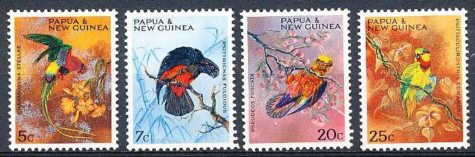 PAPUA NEW GUINEA 1967  -   Christmas - Territory Parrots  FULL  SET    -   FINE MINT