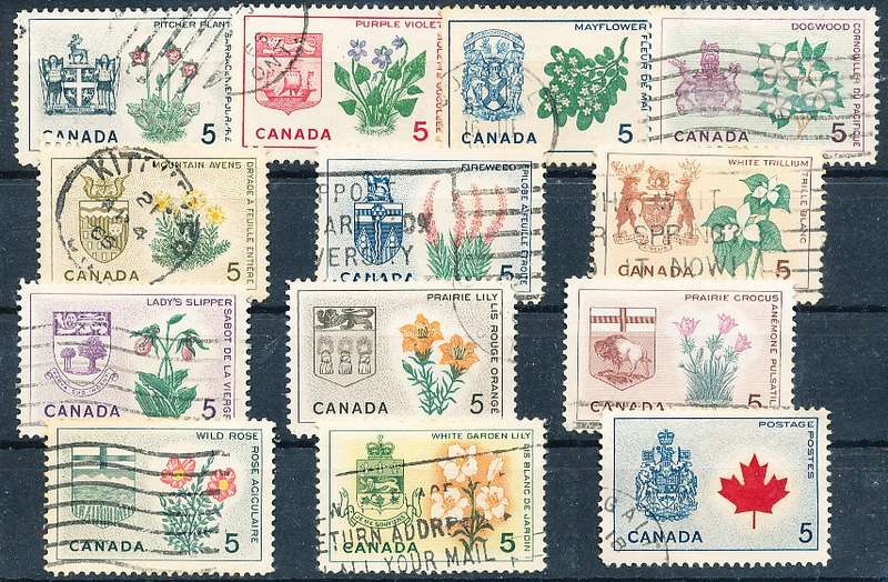 CANADA  1964  -    Provincial Badges FULL SET  -  FINE  USED
