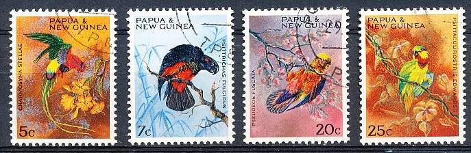 PAPUA NEW GUINEA 1967  -   Christmas - Territory Parrots  FULL  SET    -   FINE USED