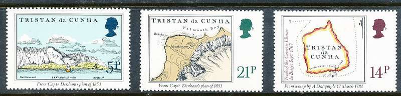 TRISTAN da CUNHA  - 1981   Maps of the South Atlantic  SET  -    FINE  MINT