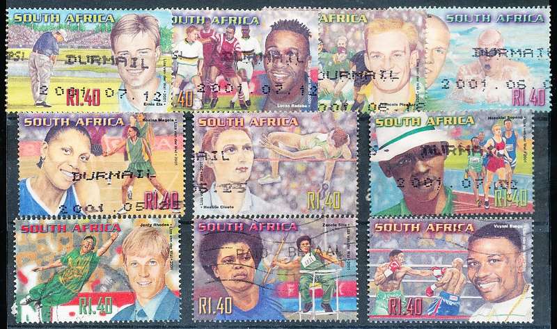 RSA -  2001  -   South African Sporting Heroes    - FINE  POSTALLY USED