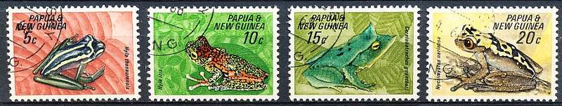 PAPUA NEW GUINEA 1968  -    Frogs   FULL  SET    -   FINE USED