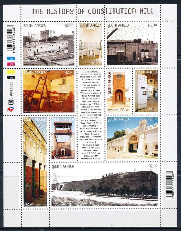 RSA  - 2010  -    Constitution Hill   FULL SHEET    - FINE  MINT