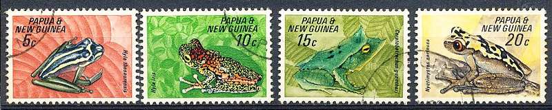 PAPUA NEW GUINEA 1968  -    Frogs   FULL  SET    -   FINE USED