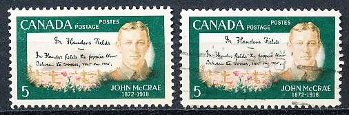 CANADA  1968  -  John McCrae - Soldier and Poet   -  FINE  MINT and USED