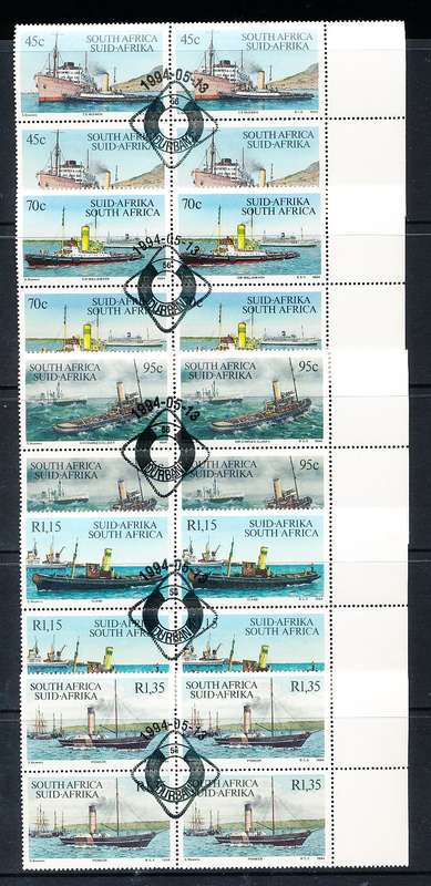 RSA -  1994  - Tugboats   SET  IN BLOCKS of 4 - FINE  CTO  USED