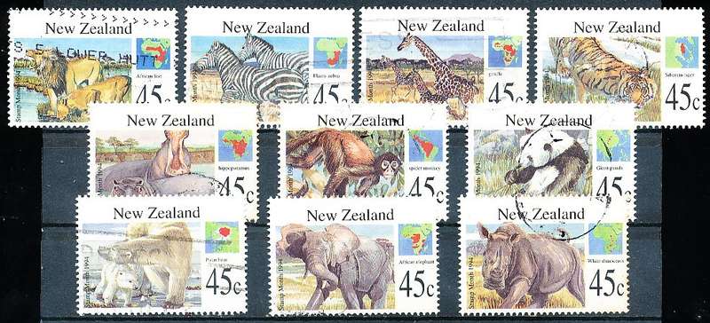 NEW ZEALAND   - 1994    Stamp Month - Wild Animals  SET     - FINE USED