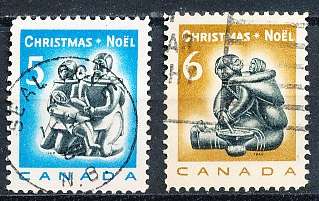CANADA  1968  -    Christmas - Soap Stone Carving  SET -   FINE  USED