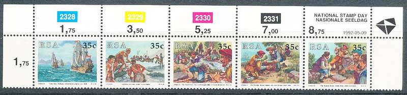 RSA -  1992  - National Stamp Day   C/BLOCK  - FINE   MINT