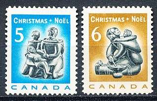 CANADA  1968  -    Christmas - Soap Stone Carving  SET -   FINE  MINT