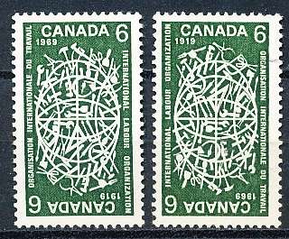 CANADA  1969  -  Anniversary of I.L.O -  FINE  MINT and USED