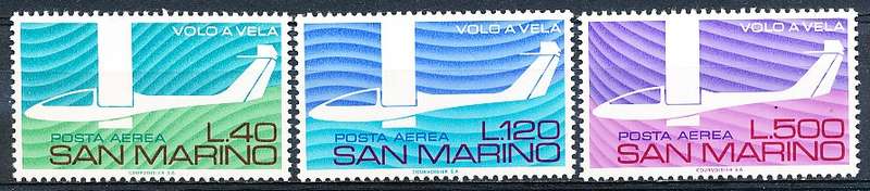 SAN MARINO  1974  -  Gliding Sport in Italy  FULL SET     -   FINE  MINT