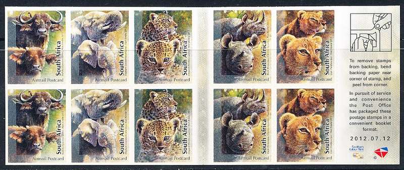 RSA  - 2012 -  Fauna - The Big Five. BOOKLET  12/07/2012   - FINE  MINT