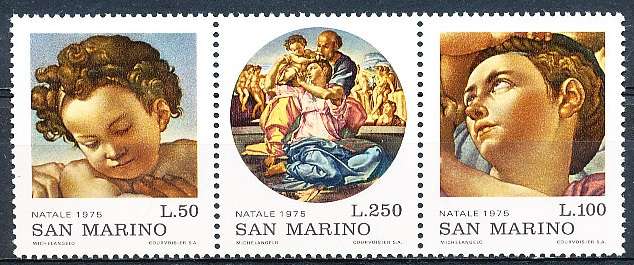 SAN MARINO  1975  -  Christmas   FULL SET     -   FINE  MINT