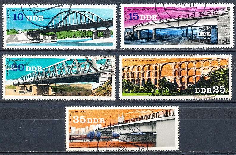 GERMANY  DDR   1976  -  Bridges  PART  SET     -  FINE USED