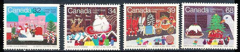 CANADA  1985  -  Christmas. Santa Claus Parade  FULL  SET -  FINE  MINT