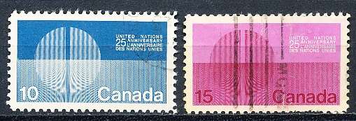 CANADA  1970  -    Anniversary of the United Nations    FULL  SET -   FINE  USED