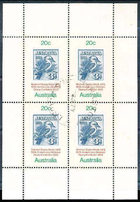 AUSTRALIA  1978 -    National Stamps Week  MINI-SHEET -   FINE  USED