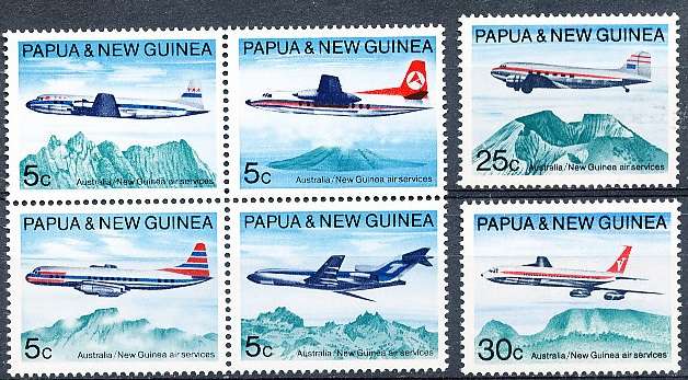 PAPUA NEW GUINEA 1970 -   Air Services  FULL  SET    -   FINE MINT