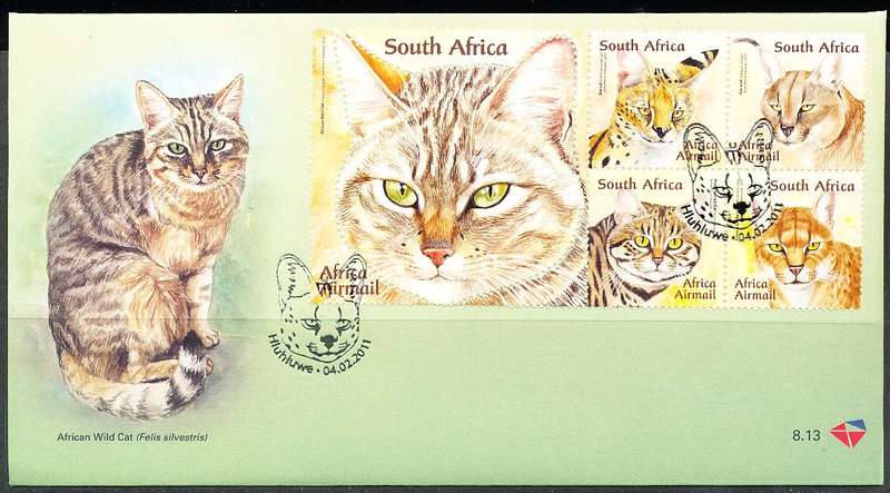 RSA -  2011 -    Small African Cats  F/D  COVER - FINE  ITEM