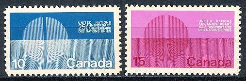 CANADA  1970  -    Anniversary of the United Nations    FULL  SET -   FINE  USED