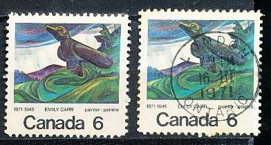 CANADA  1971  -    Emily Carr, Painter  -  FINE  MINT and USED
