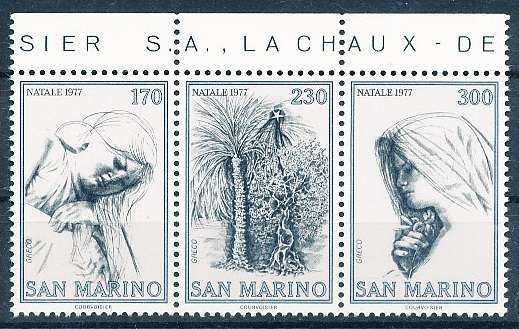 SAN MARINO  1977  -   Christmas  FULL SET     -   FINE  MINT