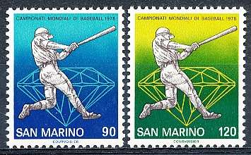 SAN MARINO  1978  -    Baseball Championships, Italy   FULL SET     -   FINE  MINT