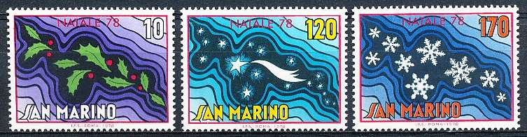 SAN MARINO  1978  -    Christmas   FULL SET     -   FINE  MINT