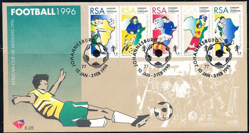 RSA -  1996  - African Nations Football   -    F/D  COVER - FINE  ITEM