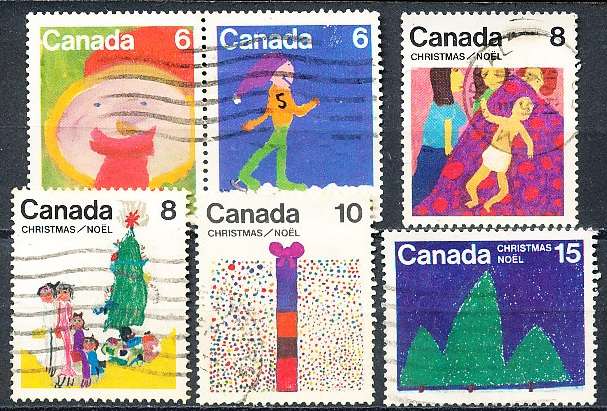 CANADA  1975  -  Christmas - Children's Drawings   FULL  SET -   FINE  USED