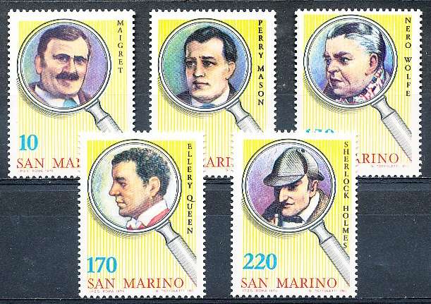 SAN MARINO  1979  -  Crime Literature Detectives    FULL SET     -   FINE  MINT
