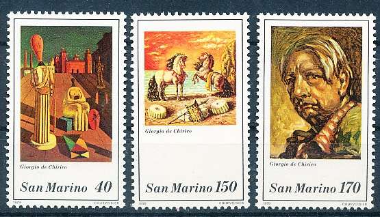 SAN MARINO  1979  -  Death Giorgio de Chirico  FULL SET     -   FINE  MINT