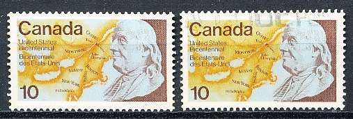 CANADA  1976  -    American Revolution  -  FINE  MINT and USED