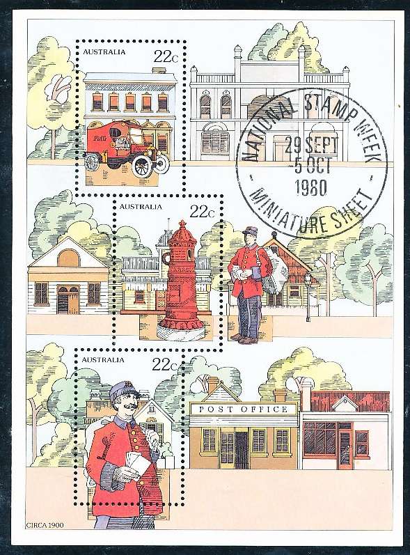 AUSTRALIA  1980 -   National Stamp Week  MINI-SHEET  -   FINE  MINT