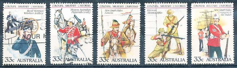 AUSTRALIA  1985 -  Colonial Military Uniforms  SET -   FINE  USED