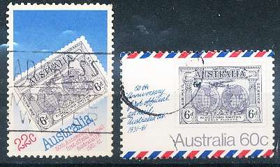 AUSTRALIA  1981 -   First Official Airmail Australia - UK  SET  -  FINE  USED