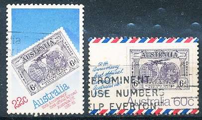 AUSTRALIA  1981 -   First Official Airmail Australia - UK  SET  -  FINE  USED