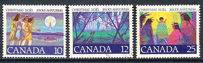 CANADA  1977  -   Christmas -  First Carol "Jesous Ahatonhia"  FULL  SET -   FINE  USED
