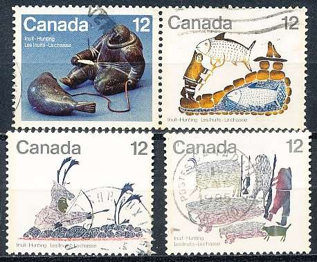CANADA  1977  -   Canadian Eskimos  - Hunting  FULL  SET -  FINE  USED