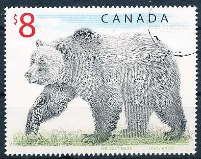 CANADA  1997  -   Mammals  $8 -  FINE     USED
