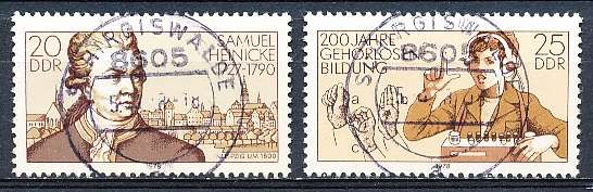 GERMANY  DDR   1978  -   Invention of Sign Language  FULL SET     -  FINE  USED