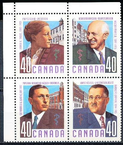 CANADA  1991 -   Medical Pioneers  FULL  SET -  FINE  MINT